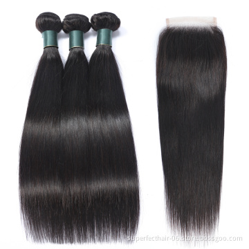 Highest Quality Wholesale Cuticle Aligned Virgin Hair Vendors Lace Frontal With Bundles Weave Human Hair Bundles With Closure